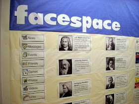 http://www.teacherspayteachers.com/Product/facespace-Composers-and-Social-Networking-Music-Bulletin-Board-Kit-506907