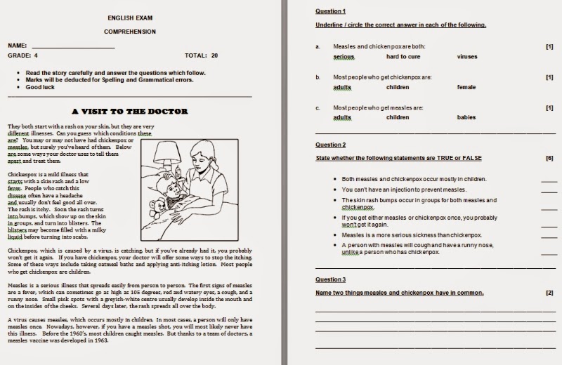 Warren Sparrow: Comprehension: A visit to the doctor Warren Sparrow: Comprehension: A visit to the doctor