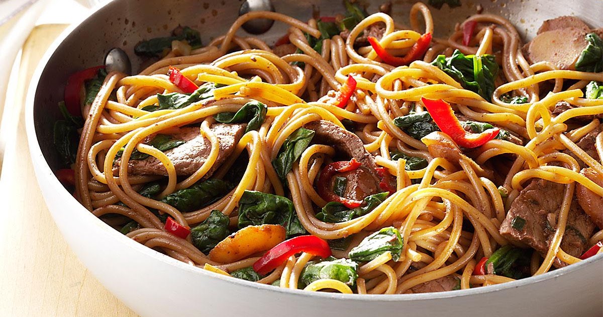 Beef & Spinach Pasta