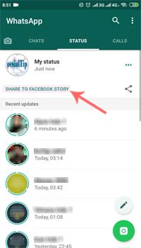 Cara Membagikan Status WhatsApp Ke Stories Facebook
