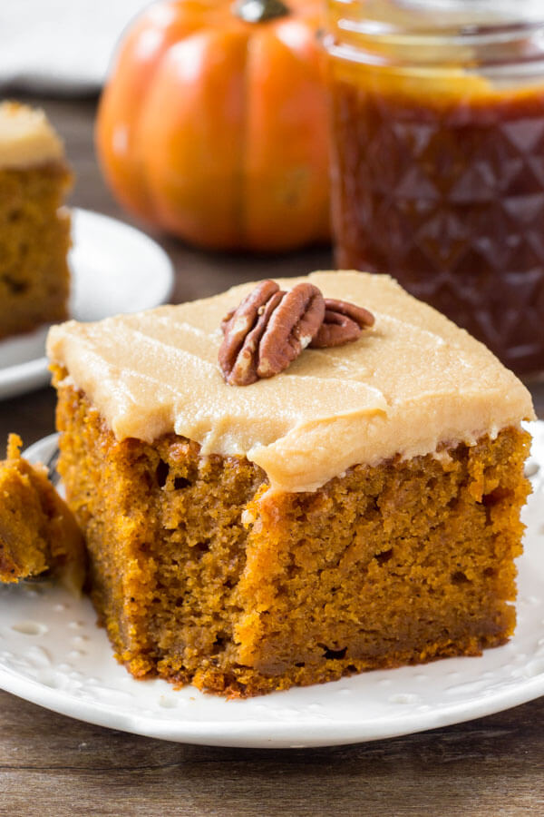 Pumpkin Cake with Caramel Cream Cheese Frosting CRAVING RECIPE