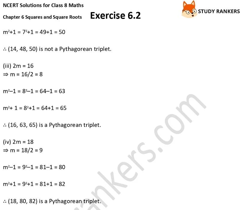 NCERT Solutions for Class 8 Maths Ch 6 Squares and Square Roots Exercise 6.2 3