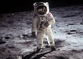 Apollo 11 mission Buzz Aldrin walking on the moon