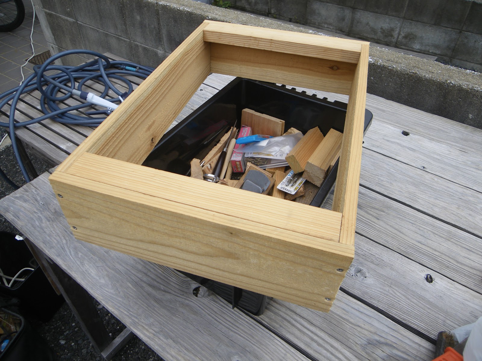 ゆぅちん様オーダー品　ビオトープ木枠　NVBOX#22用　網枠付き ビオトープ木枠 NVボックス#22用 網枠付き 【オーダー後製作