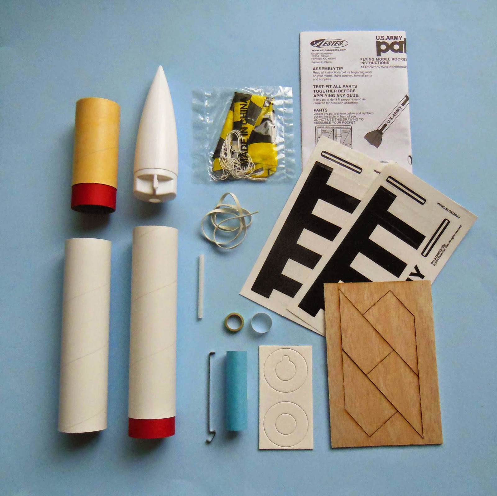 Model Rocket Building Estes Patriot Build 2056, Part 1, Parts