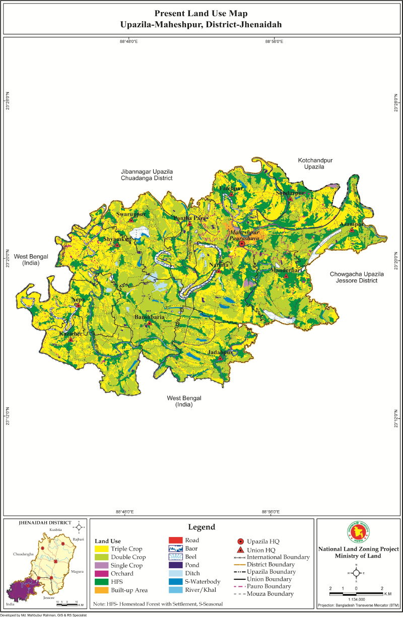 Moheshpur Upazila Mouza Map Jhenaidah District Bangladesh
