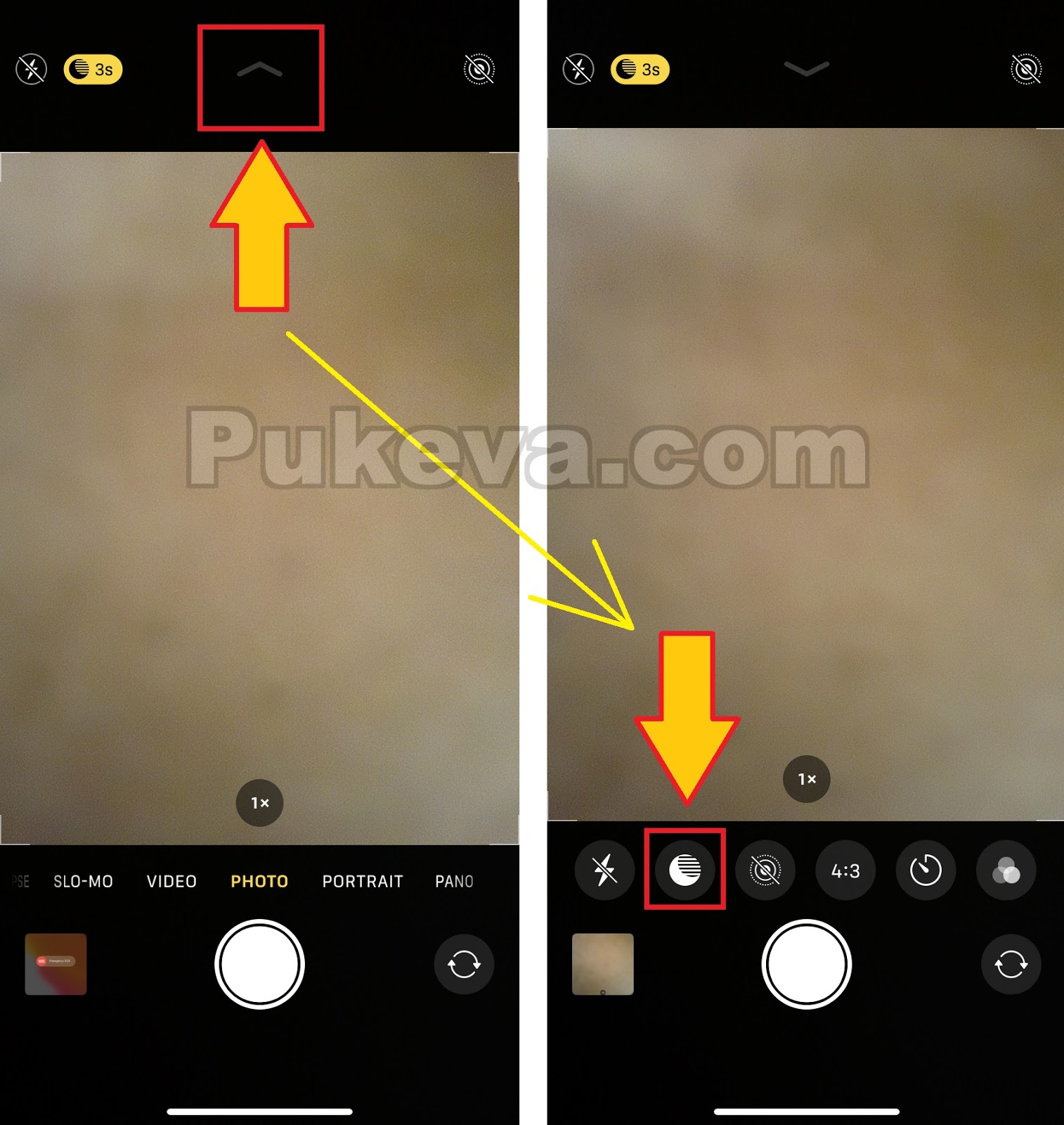 Cara Mematikan Night Mode / Mode Malam di Kamera iPhone PUKEVA