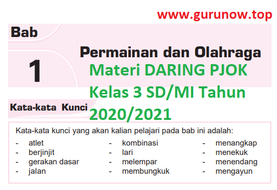 Materi Daring Pjok Kelas 3 Sd Mi Semester 1 Tahun 2020 2021 Guru Now