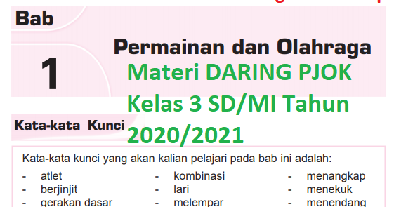 Materi Daring Pjok Kelas 3 Sd Mi Semester 1 Tahun 2020 2021 Guru Now