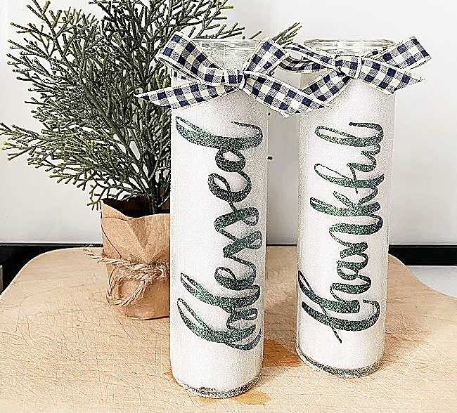 DIY Glittered Dollar Store Candles