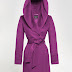 The Mid Length Hooded Wrap Coat in Mulberry - @Sentaler #SENTALER
