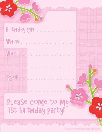 1st Birthday Invitations wording sample