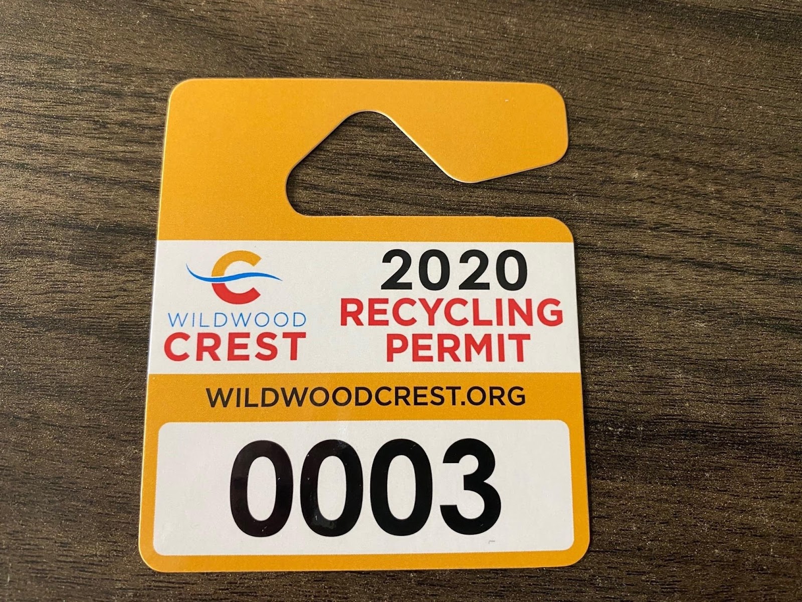 Wildwood 365 2020 permit tags for Wildwood Crest Trash and Recycling