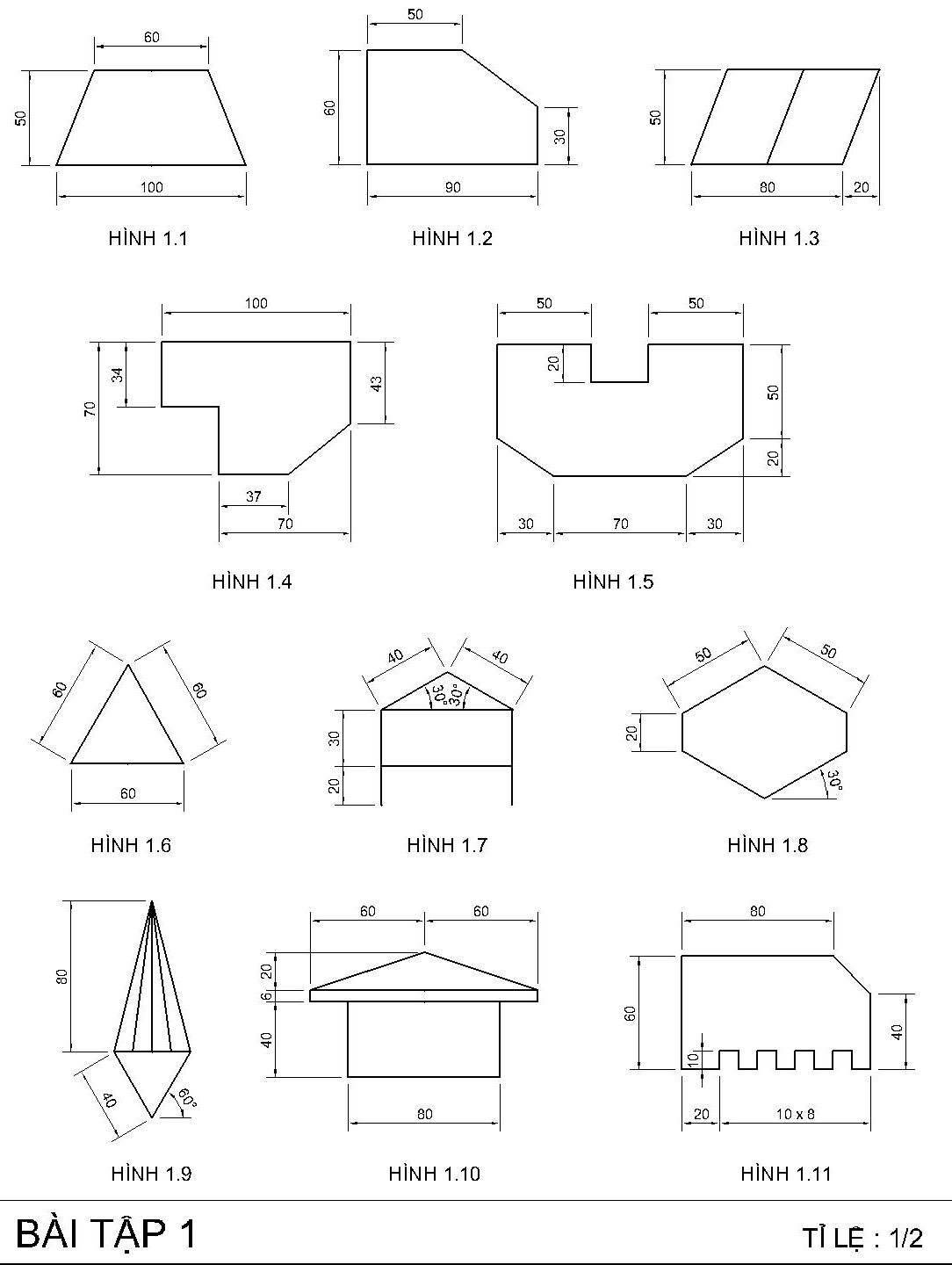 Hướng Dẫn Vẽ Bài Tập Trên Autocad (Phần 1) - Quy Cách Kích Thước