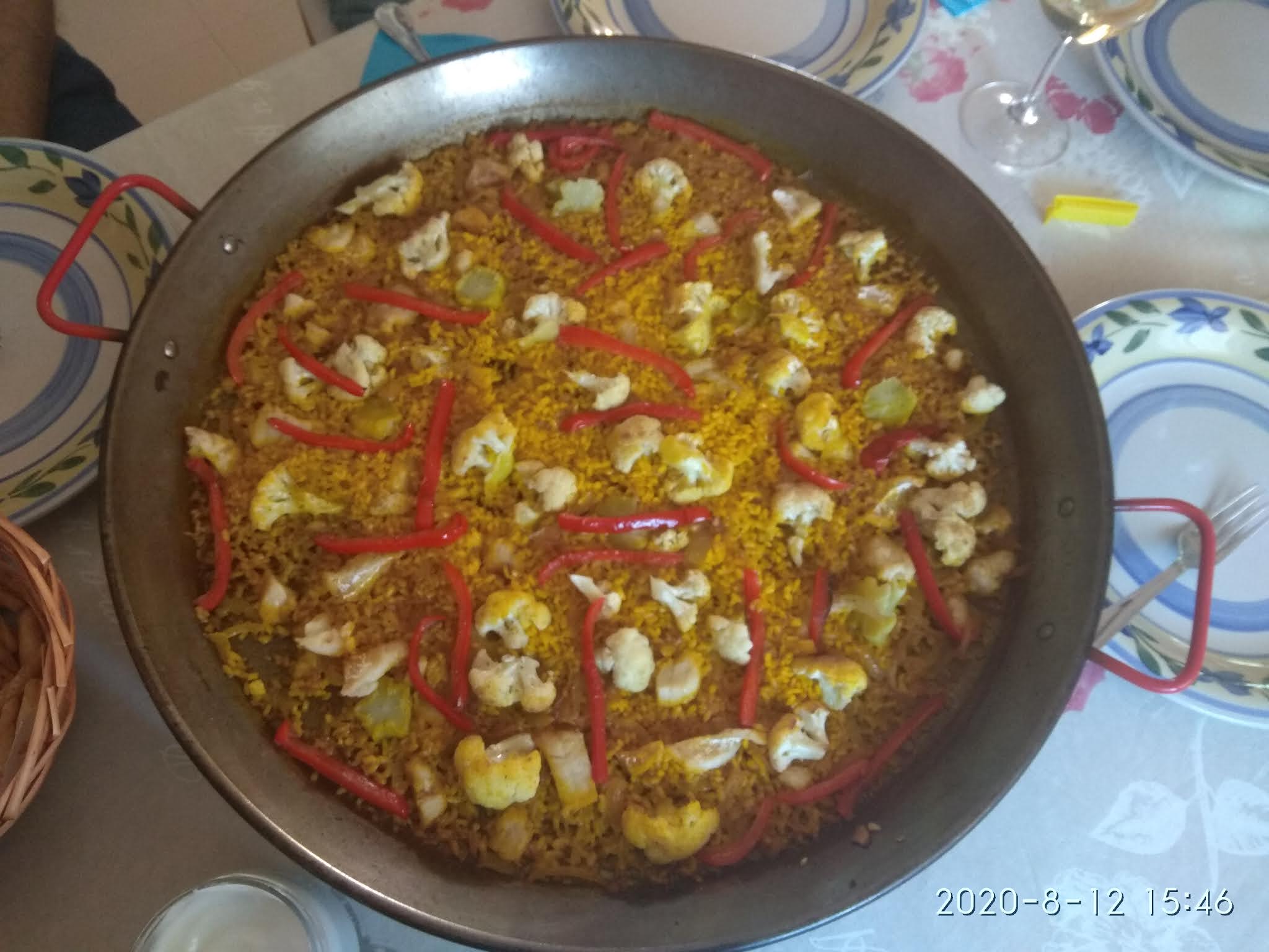 A mi manera Paella de bacalao y coliflores
