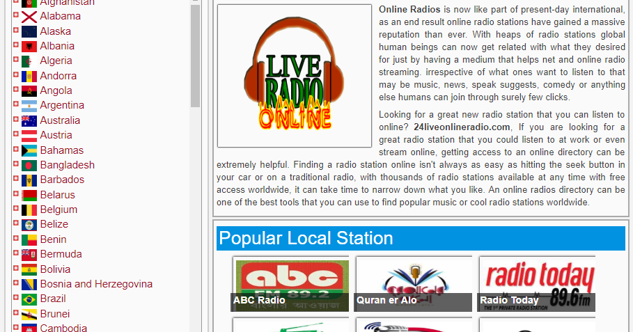 Live Online Radio - Listen Popular Online Radio Station