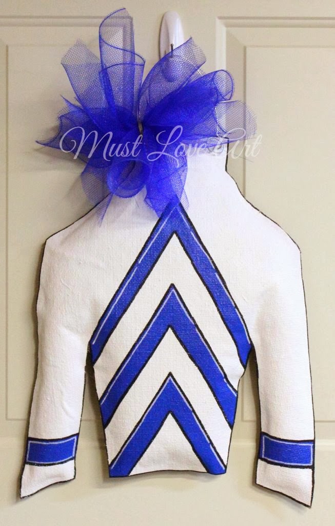 Must Love Art Kentucky Derby Party Decoration Burlap Door Hanger