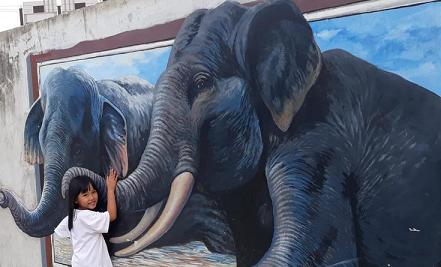Lukisan Mural Gajah Lampung