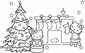 Hello Kitty Christmas coloring pages For Kids 5