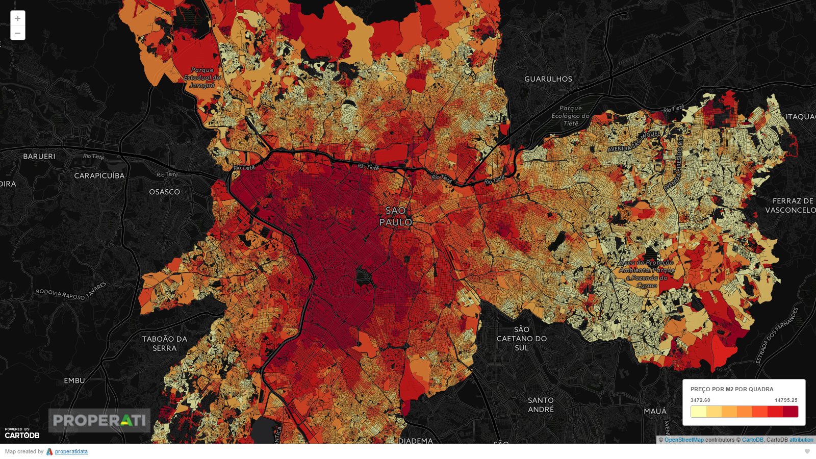 Urban Demographics Map Of Real Estate Prices In Sao Paulo