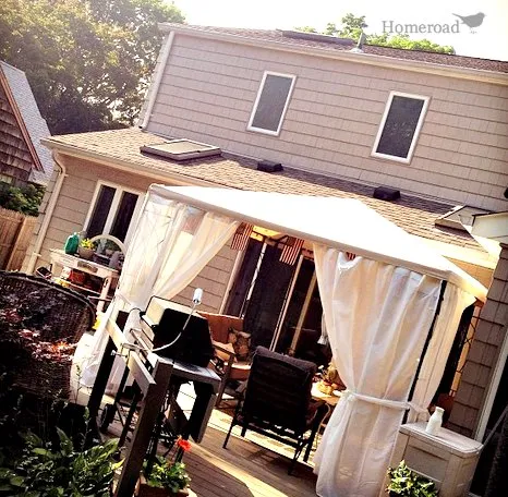 outdoor view of deck and gazebo
