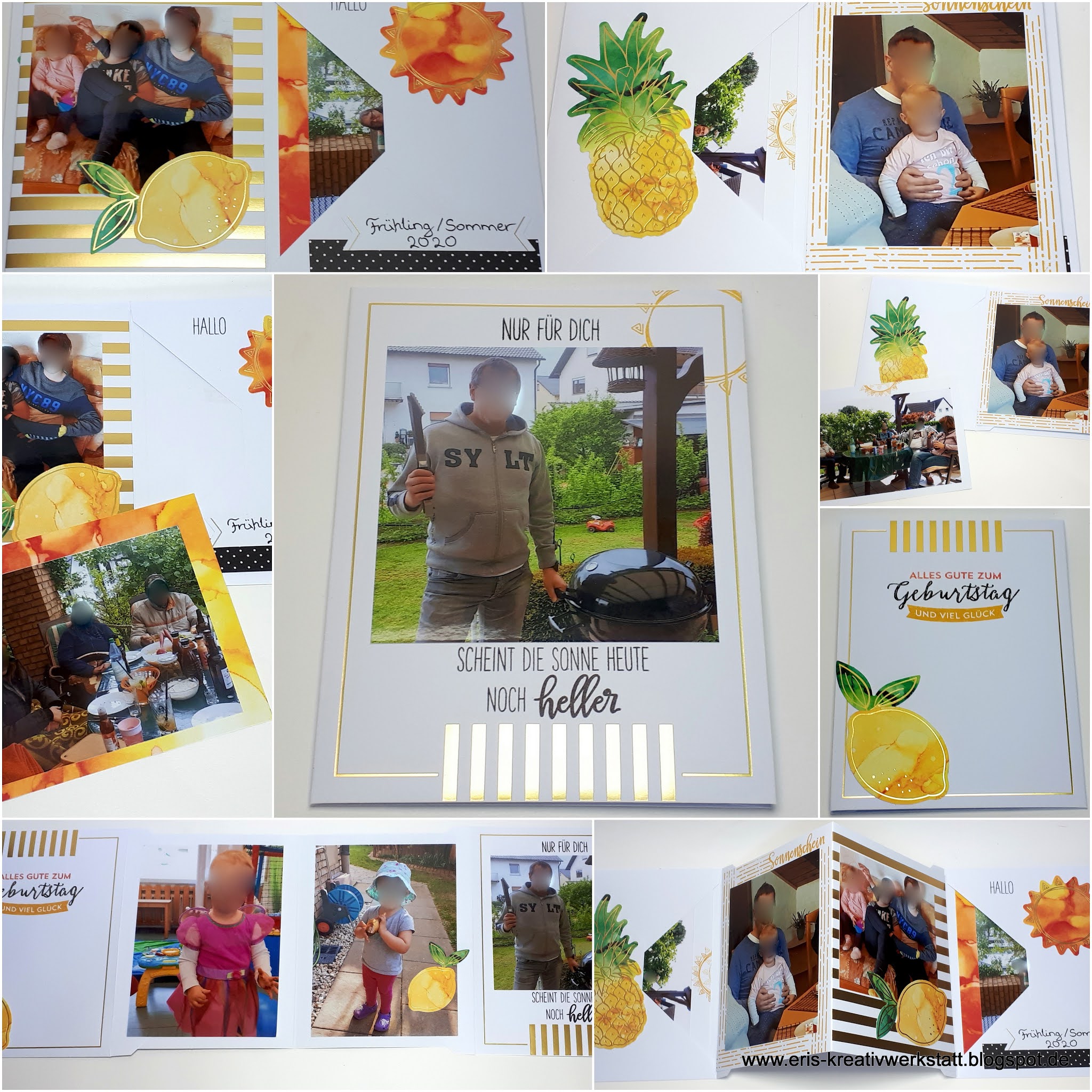 Eri S Kreativwerkstatt Geburtstagskarte Im Minialbum Format Mit Dem Paper Pumpkin Set Sonne Pur