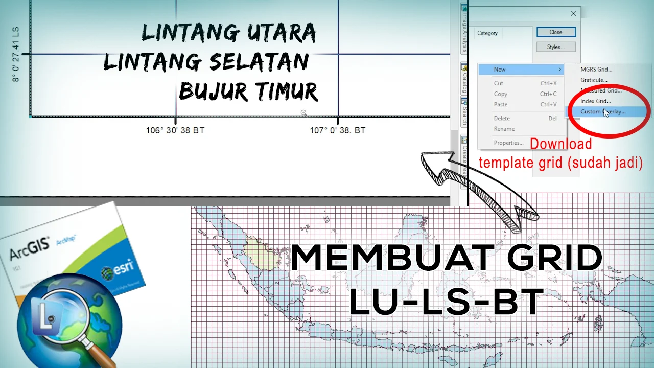 Cara Membuat Grid LU-LS atau BT pada ArcGIS