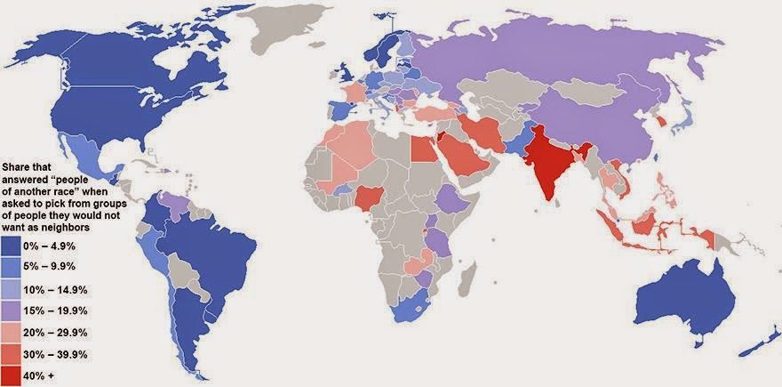 Greatest And Lowest Racial Tolerance By Country - Maps You Never Would Have Seen in School Greatest And Lowest Racial Tolerance By Country - Maps You Never Would Have Seen in School