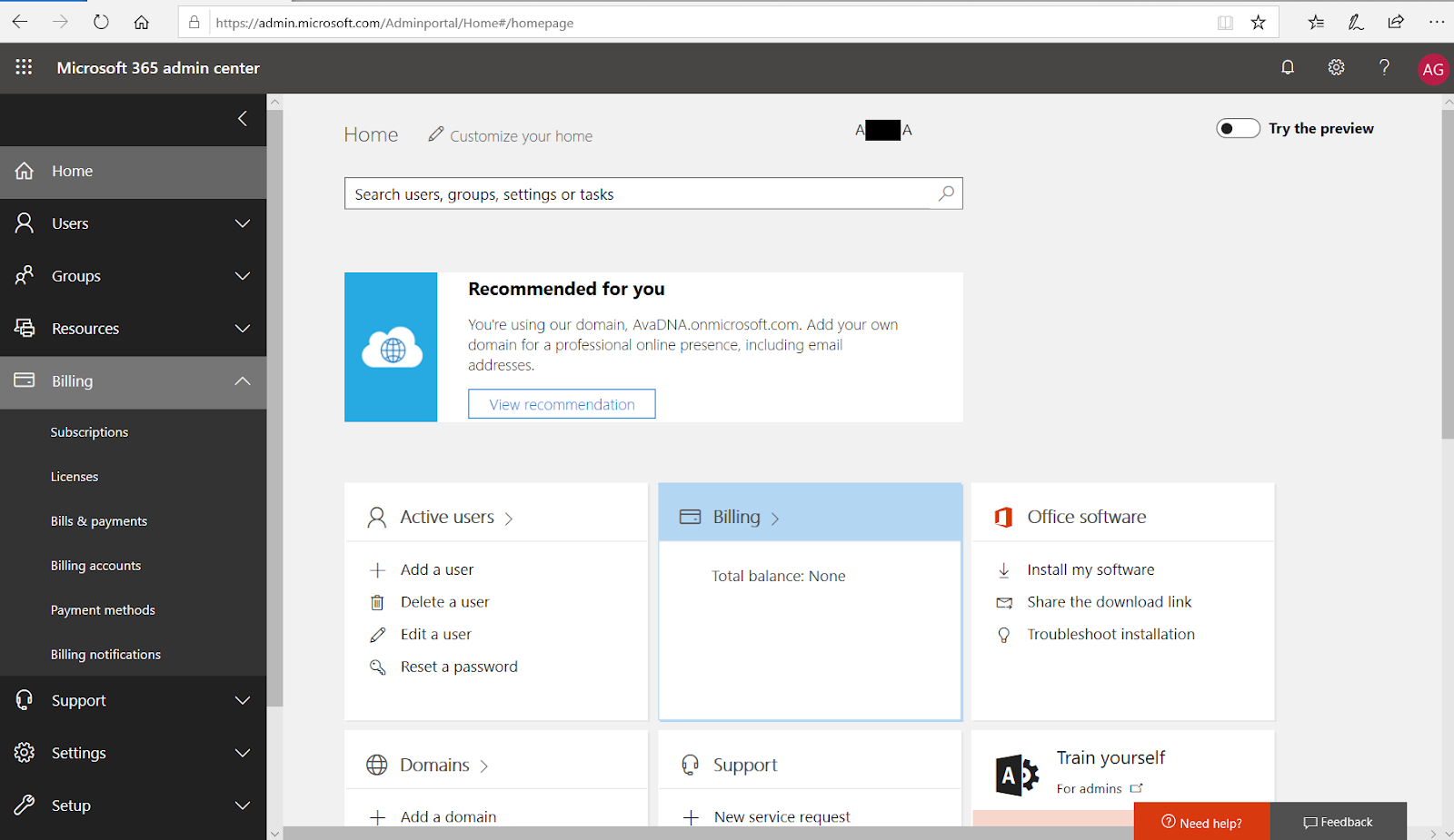 microsoft 365 admin center