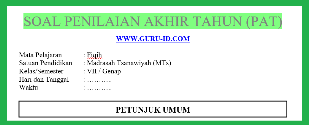 Soal Jawaban Pat Fiqih Kelas 7 Semester 2 Tahun 2021 Info Pendidikan Terbaru Soal Jawaban Pat Fiqih Kelas 7 Semester 2 Tahun 2021 Info Pendidikan Terbaru