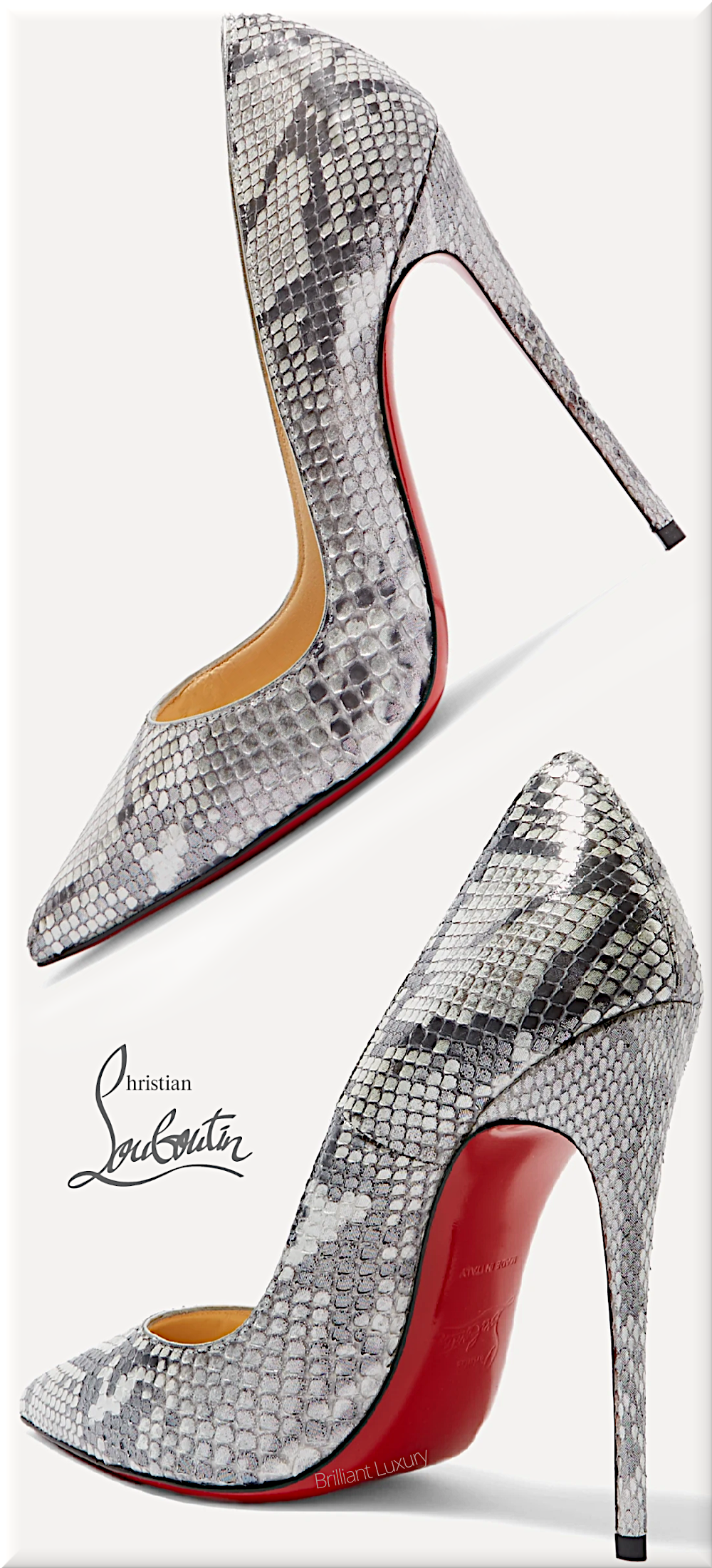 ♦Christian Louboutin So Kate grey metallic python pumps #christianlouboutin #shoes #brilliantluxury ♦Christian Louboutin So Kate grey metallic python pumps #christianlouboutin #shoes #brilliantluxury