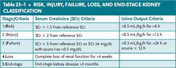 end stage kidyney classification