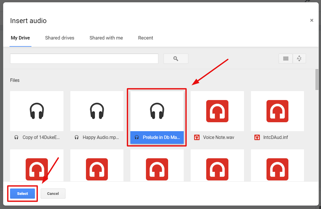 Google Slides Insert Audio