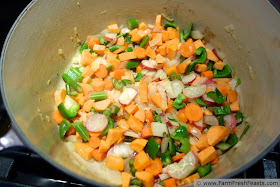 sautéing vegetables for simple green soup