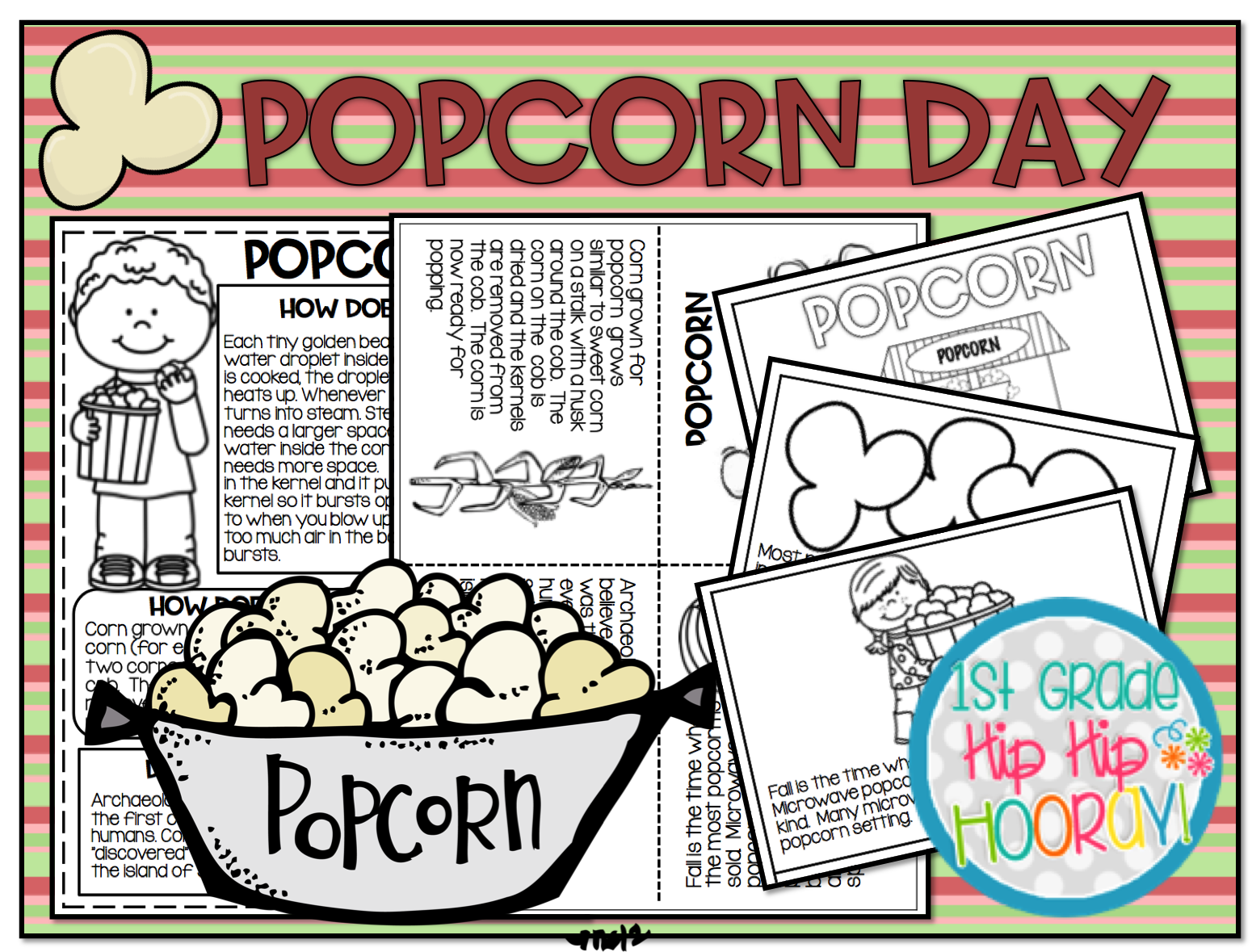 1st Grade Hip Hip Hooray! Popcorn Day...Perfect for End of the Year