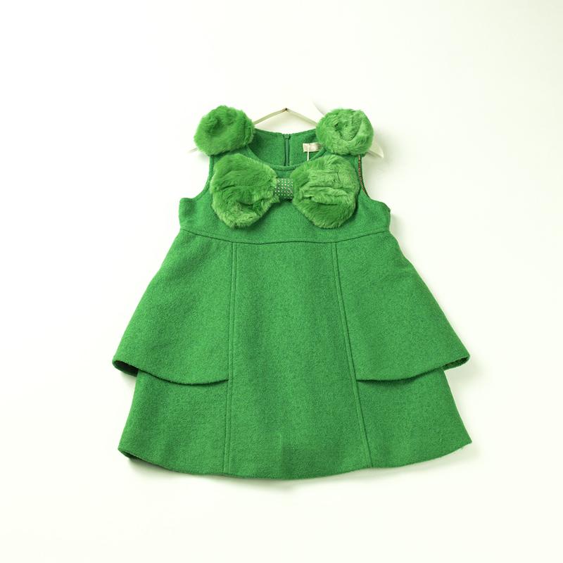 Váy Bé Gái Nỉ Chữ A Phối Nơ – BELDINO 158334