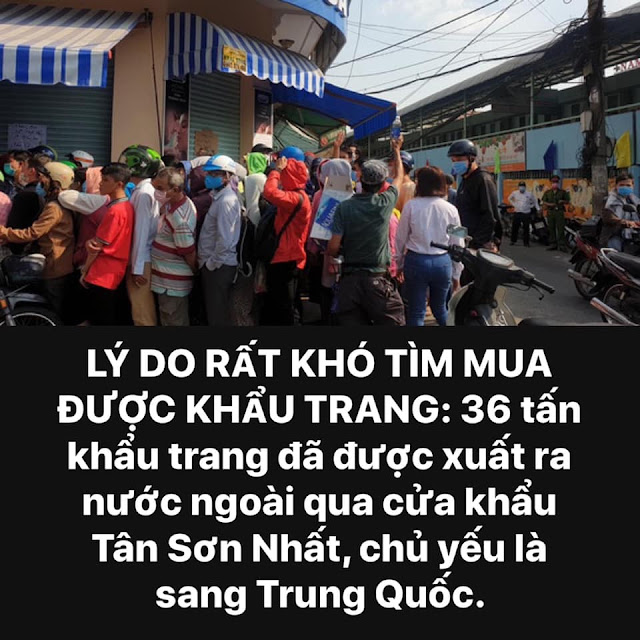 Người dân mua khẩu trang không có, nhưng có 36 tấn chủ yếu xuất sang Trung Quốc