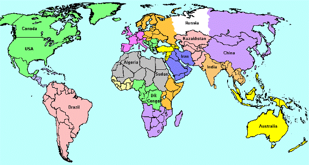 Mappa del Mondo Regionale