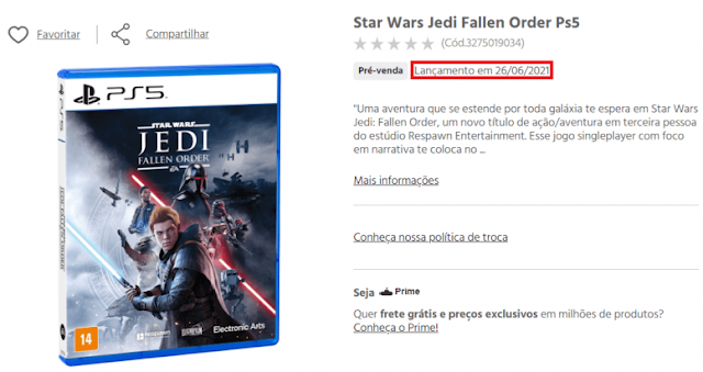 إشاعة : تسريب موعد إصدار لعبة Star Wars Jedi Fallen Order بنسخة PS5 من طرف عدة متاجر عالمية