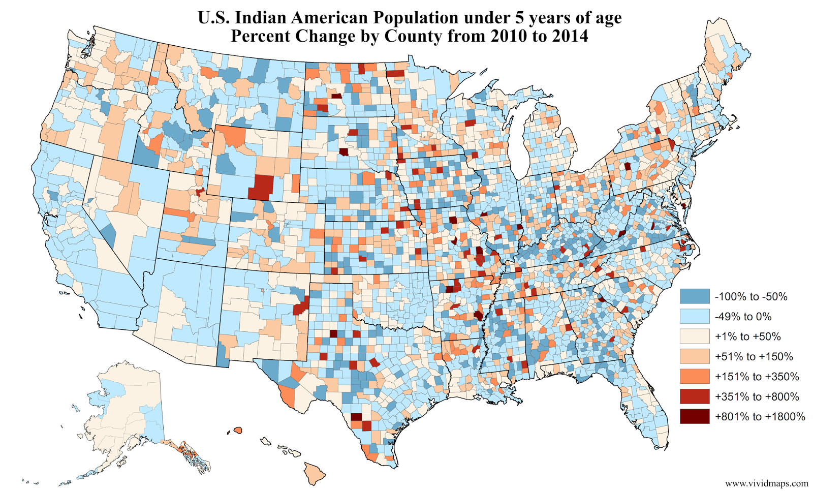 Us Indian American Population Under 5 Years Of Age Percent Change By
