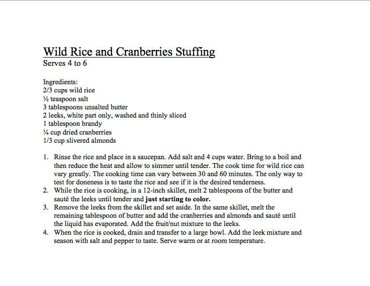 Progressive Citizen X Terry John Zila's Thanksgiving Recipes