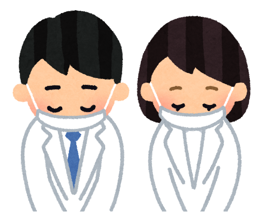 いろいろなマスクを付けてお辞儀をする人のイラスト かわいいフリー素材集 いらすとや