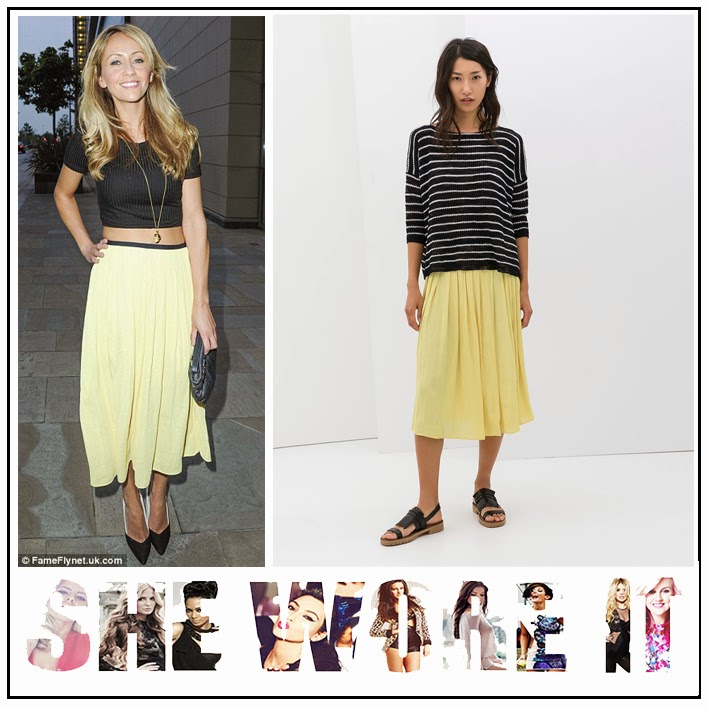 zara yellow pleated top