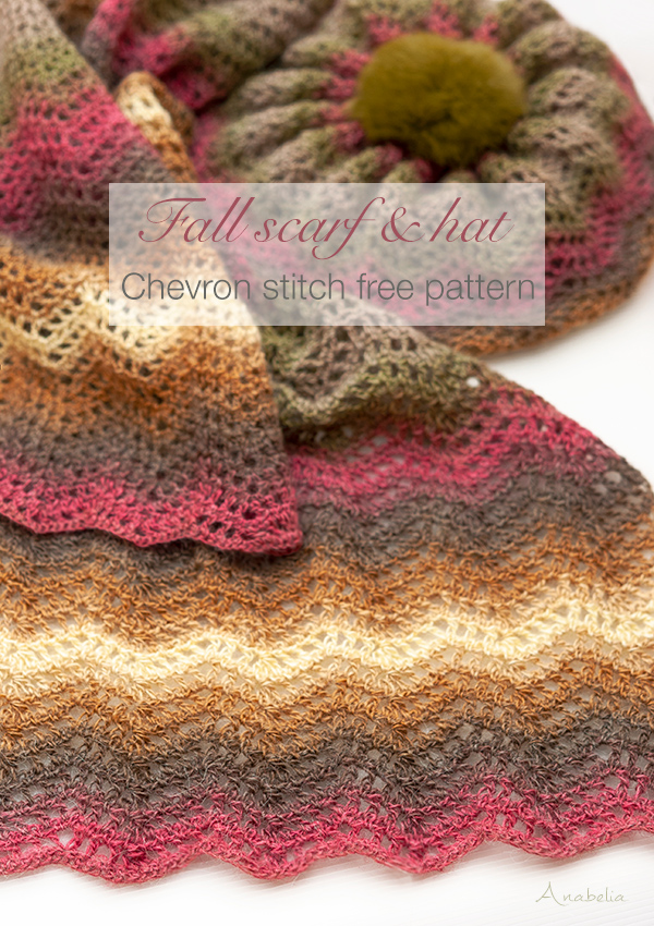 Light Chevron stitch free pattern scarf and hat, Anabelia Craft Design Light Chevron stitch free pattern scarf and hat, Anabelia Craft Design