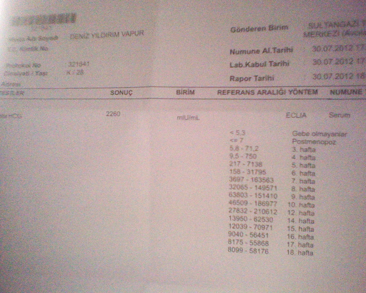 Aile adımları Beta HCG