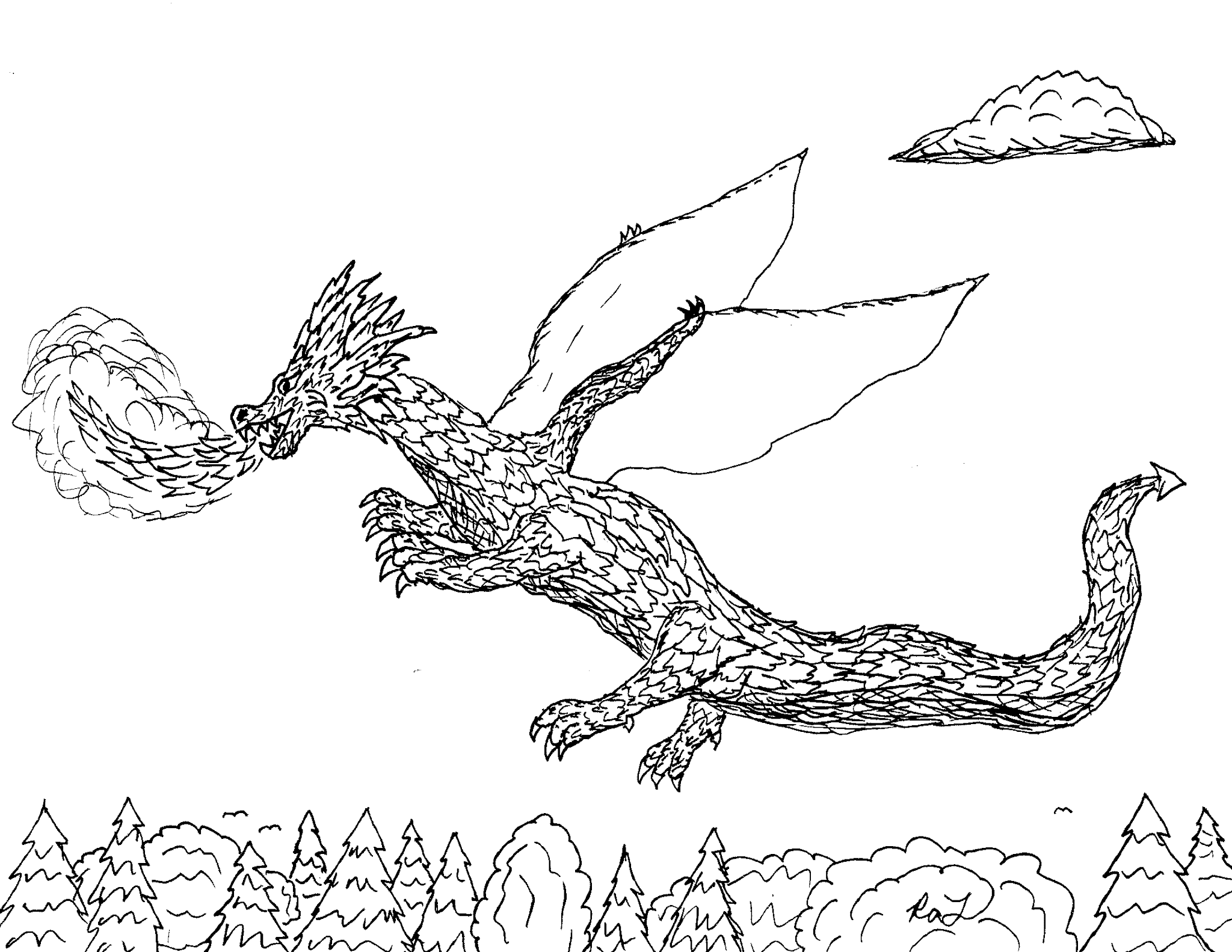 Robin's Great Coloring Pages Dragons and 3 Headed Dragon coloring pages