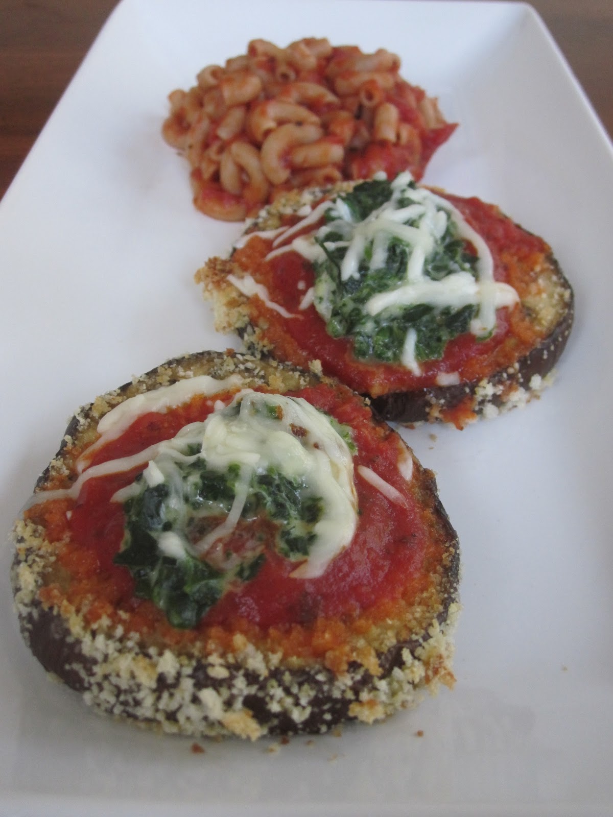 Eggplant Parmesan with Creamed Spinach