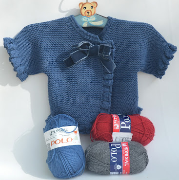 jersey de punto azul para bebé