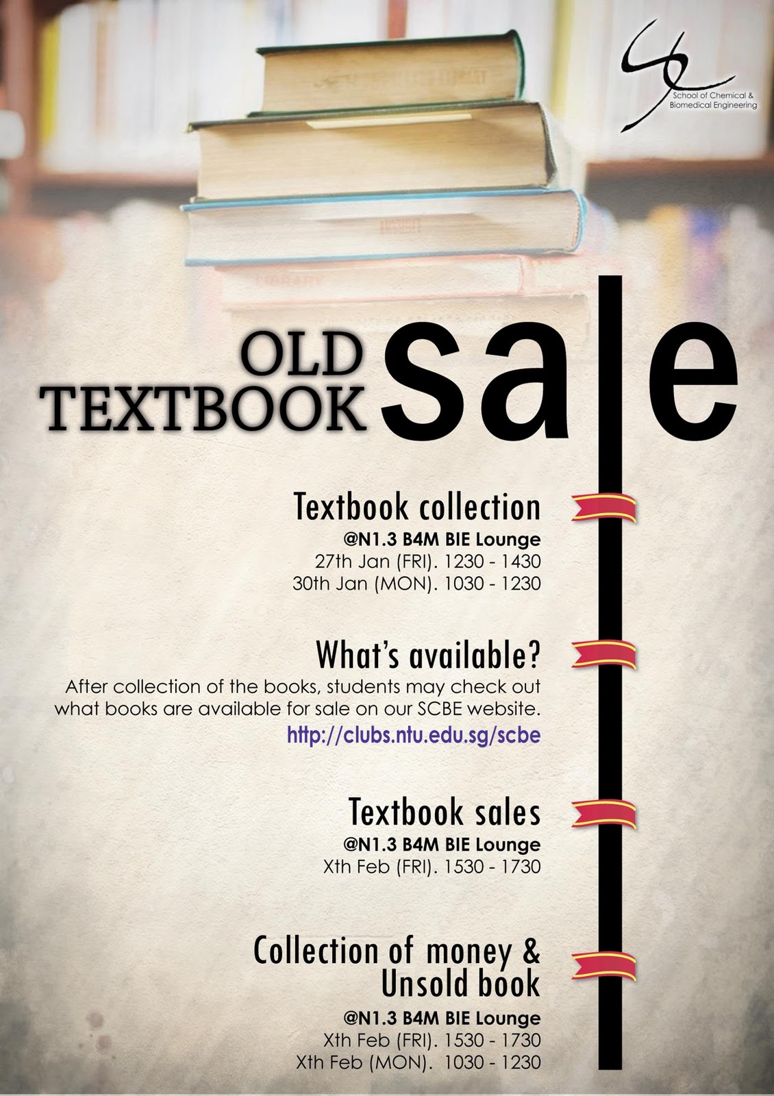 SCBE Publicity Blog Old Textbook Sales Poster