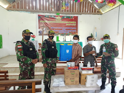 15 Gereja di Papua Terima Bantuan Alkes Satgas Yonif MR 413 Kostrad